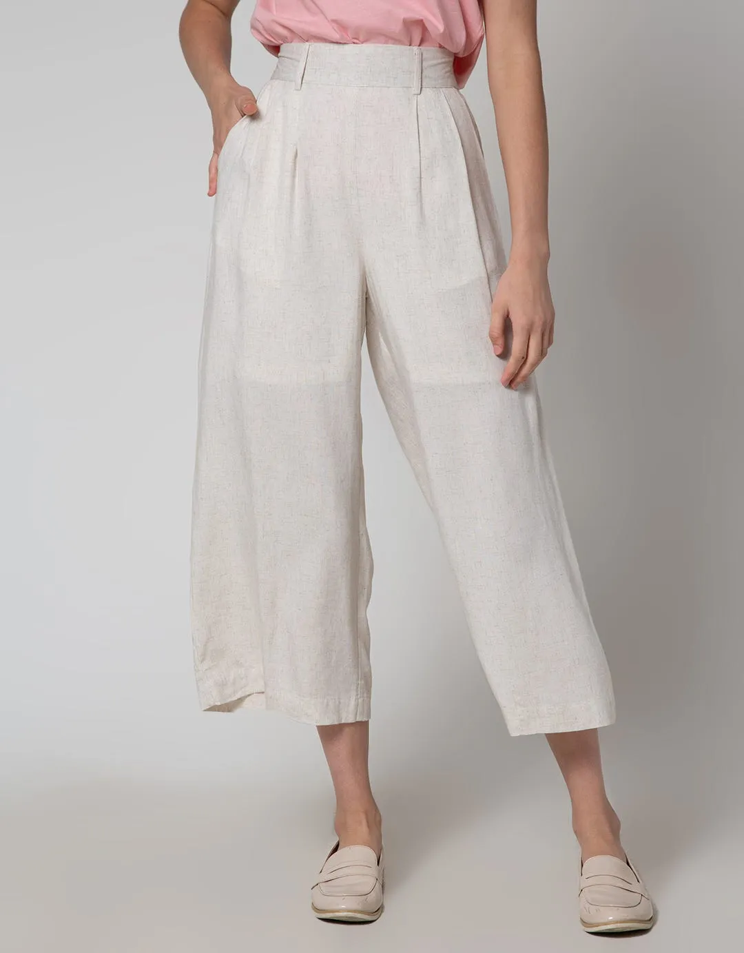 Details Long Pants Woven With Wide Leg Style