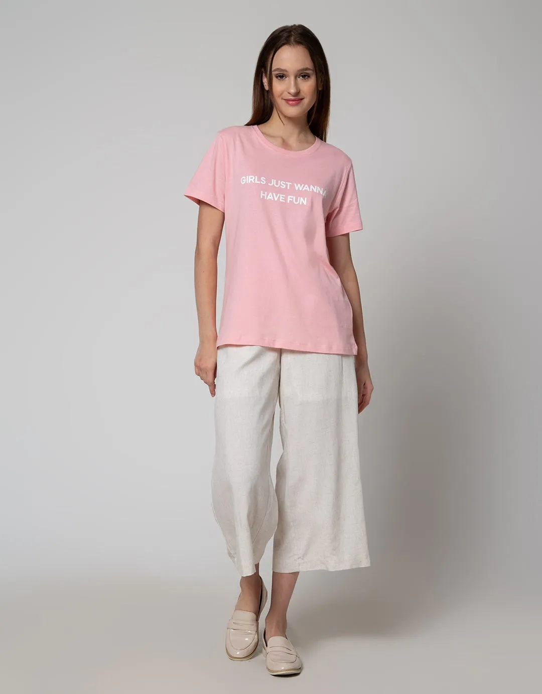 Details Long Pants Woven With Wide Leg Style
