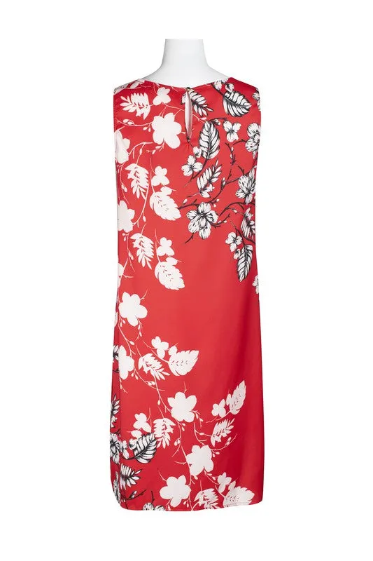 RED IVORY CHARMEUSE DRESS
